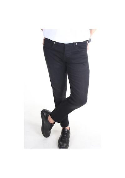 Erkek Füme Düz Slim-fit Likralı Dar Paça Kot Pantolon Füme