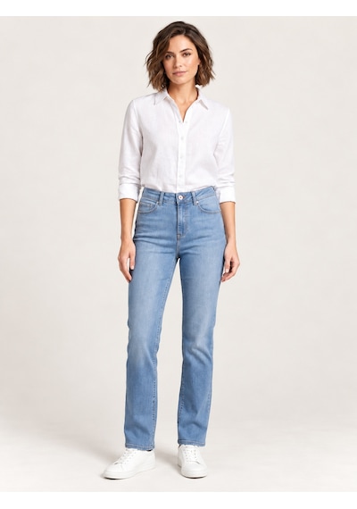 22985-73609 Kadın Straıght Fit Hıgh Rıse Denim Pantolon 22985-73609 Açık Mavi