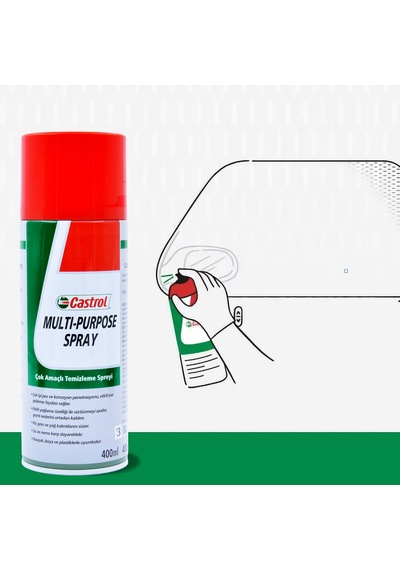 Castrol Multi Purpose Spray Çok Amaçlı Temizleme, Pas Sökücü Ve Yağlayıcı Sprey 400 Ml