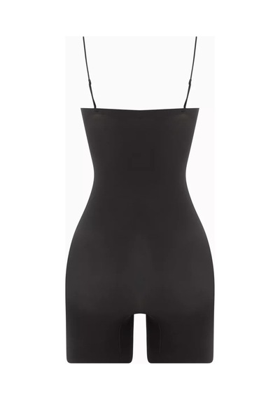 Skims Şeffaf Dikişsiz Askısız Kısa Bodysuit, Orta Sıkıştırma, Hafif Ve Esnek Siyah