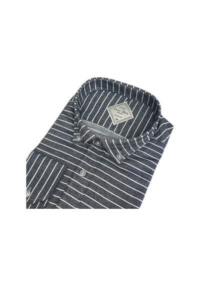 Linen Pamuklu Keten Slim Fit 4 Mevsim Giyilebilen Tek Cepli Gömlek Antrasit