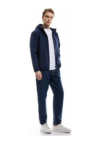 Koton Fermuarlı Cepli Uzun Kollu Slim Fit Kapşonlu Mevsimlik Ceket Lacivert 5sam20022hw