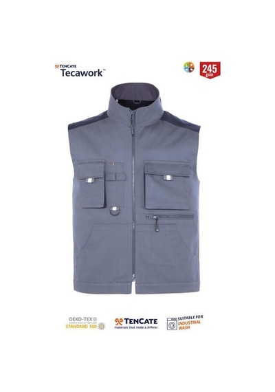 Myform 9136 Plus Palmira Yelek - Gri/lacivert Çok Renkli