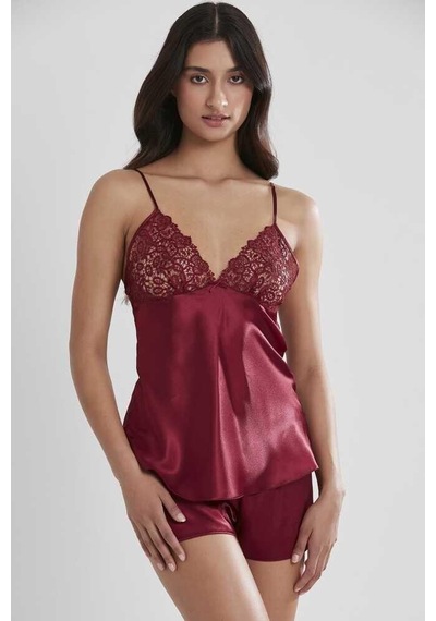 Pierre Cardin 6'lı Saten Gecelik Sabahlık Çeyiz Seti 6955 Bordo 001