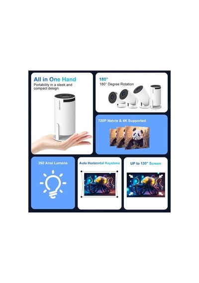 Ambition Projektör Hy300 Pro 4k Android 11 Çift Wifi6 260ansı A