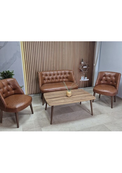Azra Mobilya Deri Çay Seti Koltuk Takımı + Sehpa - Oturma Grubu - Cafe Mobilya - Ofis Mobilya - Balkon Mobilya Kahverengi Azra Mobilya Deri Çay Seti Koltuk Takımı + Sehpa - Oturma Grubu - Cafe Mobilya - Ofis Mobilya - Balkon Mobilya Kahverengi