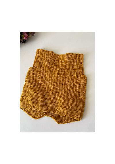 Adenya Sepeti El Örgüsü Aslan Figürlü Bebek Yeleği Handmade Hardal