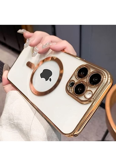 Apple iPhone 11 Uyumlu Üst Kalite Kablosuz Şarja Uygun Silikon Kılıf Gold