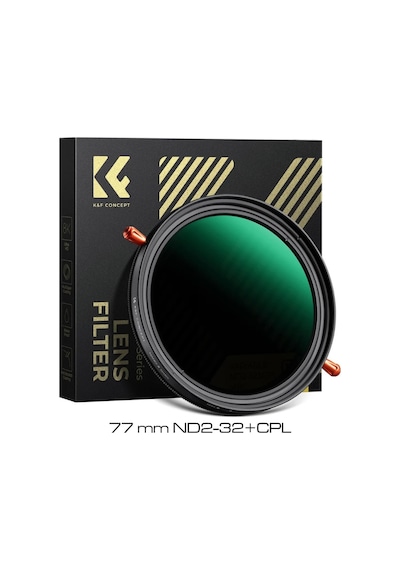 K&f Concept 77 Mm Nd2-32+cpl Filtre 1-5 Stop Nötr Yoğunluk Ve Dairesel Polarize Filtre 2'si 1 Arada