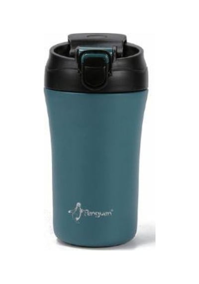 400 Ml Mug Termos Çift İçmeli Bardak Ve Pipetli - Mavi Mavi