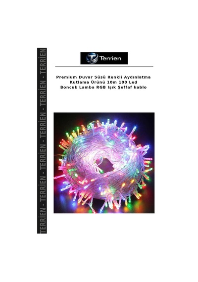 Premium Duvar Süsü Renkli Aydınlatma Kutlama Ürünü 10m 100 Led Boncuk Lamba Rgb Işık Şeffaf Kablo Çok Renkli