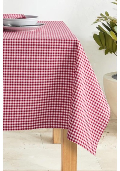 Pötikare Masa Örtüsü Pamuk Sofra Bezi 160x160 Kırmızı Diğer