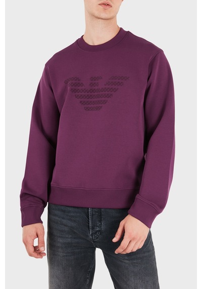 Emporio Armani Logolu Pamuklu Regular Fit Bisiklet Yaka Sweat Erkek Sweat Em006841 Af10013 Ma174 Mor