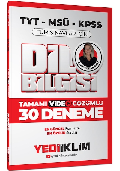 Yediiklim 2025 Kpss Msü Tyt Dil Bilgisi Tamamı Video Çözümlü Tüm Sınavlar İçin 30 Deneme