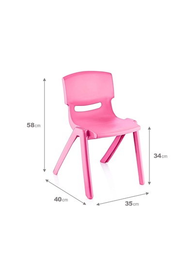 Fiore 4'lü Set Büyük Şirin Çocuk Sandalyesi Pembe Çok Renkli