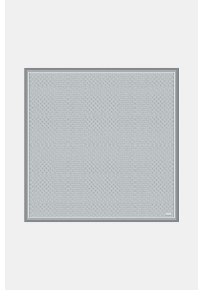 Vakko Twill İpek Eşarp - Helezon Monogram - Gümüş