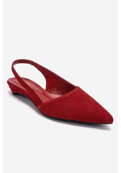Luvishoes Berlına Kırmızı Süet Hakiki Deri Kadın Alçak Topuklu Ayakkabı