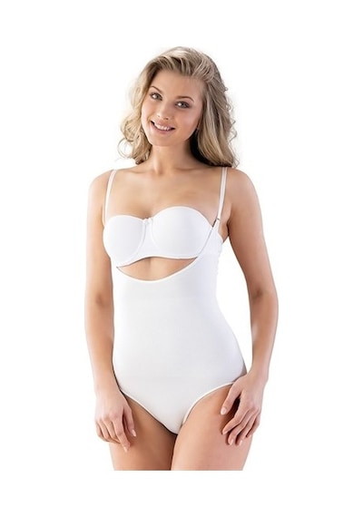Emay 2023 Göğsü Açık Slip Boy Korse Beyaz