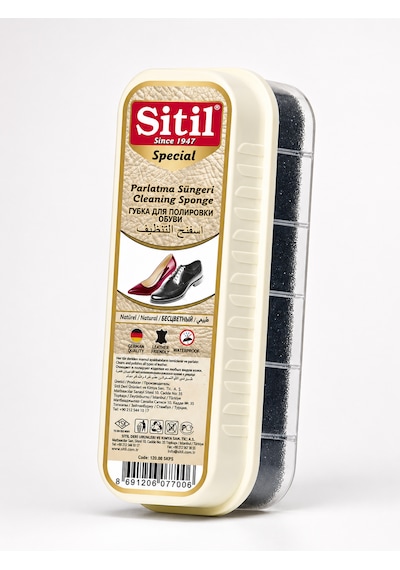 Sitil Dar Kutulu Parlatıcı Ve Temizleyici Ayakkabı Süngeri Natürel Natural