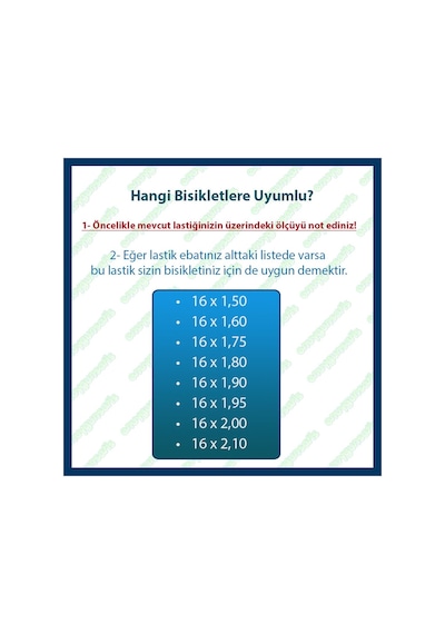 Anlaş (% Yüz ) 16x1.90 Dış + İç Lastik(set)