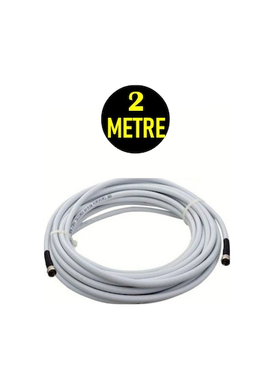 2 Metre Rg6/u4 Full Hd 3d 4k Anten Tv Çanak Uydu Lnb Kablosu 2mt.f Konnektör Takılı Hazır
