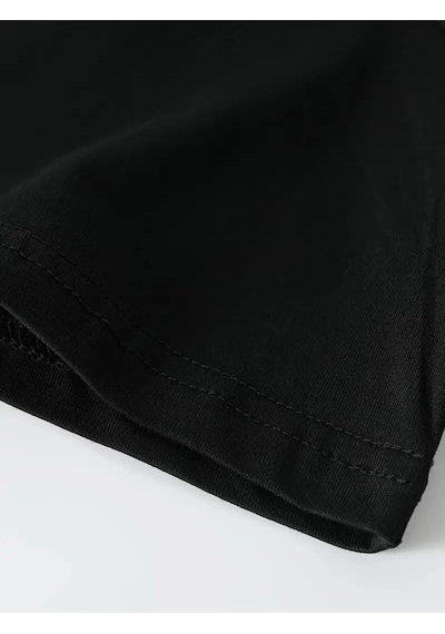 Moda Assema Erkek Baskılı Tişort Kısa Kol Bisiklet Yaka Ovarsize T-shirt - - Siyah Çok Renkli
