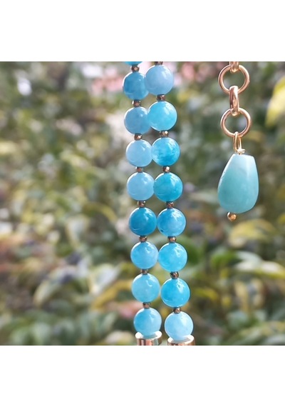 1525 Larimar El Yapımı Kolye Kırmızı