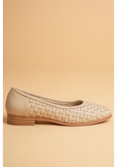 Analin Shoes Kadın Hakiki Deri Örgü Detaylı Babet Bej Analin Shoes Kadın Hakiki Deri Örgü Detaylı Babet Bej