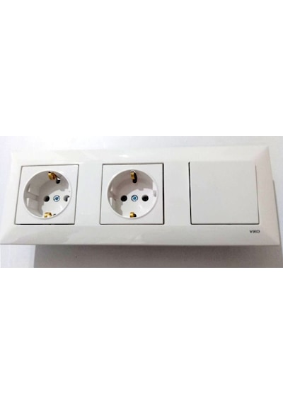 Viko Meridian Beyaz 3lü Set Anahtar + Topraklı Priz + Topraklı Priz