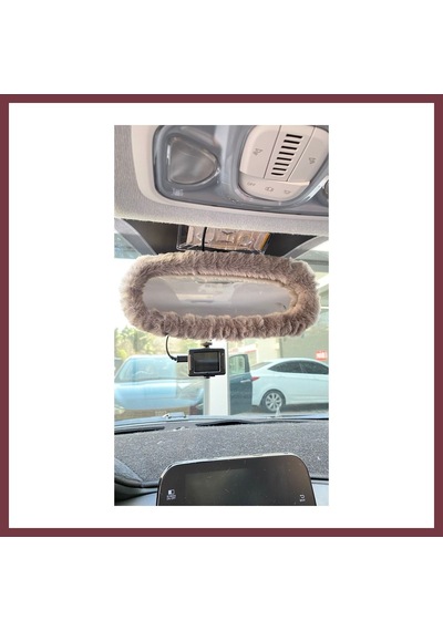 Storeşahin Peluş Dikiz Ayna Kılıfı Süs Gri Shn0720