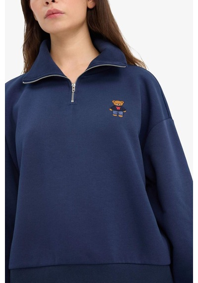 Defacto Oversize Geniş Kalıp Yarım Fermuarlı Baskılı Kalın Sweatshirt G7217ax25cwnv1 Lacivert-nv1 Defacto Oversize Geniş Kalıp Yarım Fermuarlı Baskılı Kalın Sweatshirt G7217ax25cwnv1 Lacivert-nv1