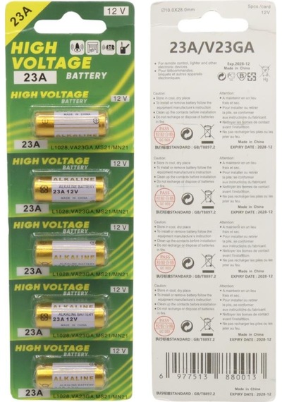 Ayt Powermaster Lr23a 12 Volt Kalın 23a Alarm Kumanda Pili 5'li Paket