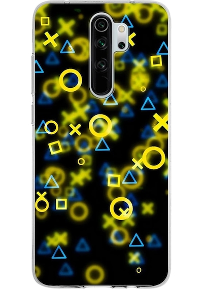 Xiaomi Redmi Note 8 Pro Uyumlu Kapak Semboller Tasarımlı Şeffaf Silikon Kılıf