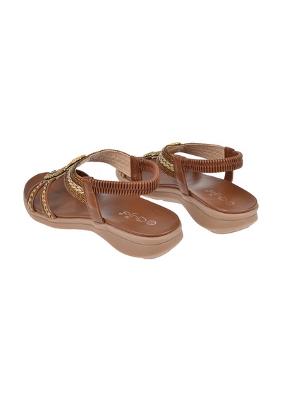 Guja Taş Detaylı Comfort Kadın Sandalet Gj-26y24015 Kahve