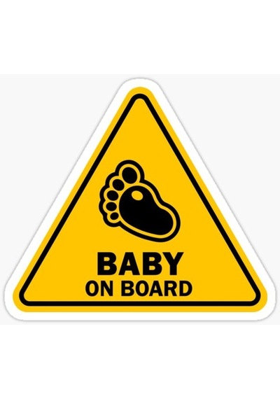 Arabada Bebek Var Sticker oto Yapıştırma Etiket 18cm MD13