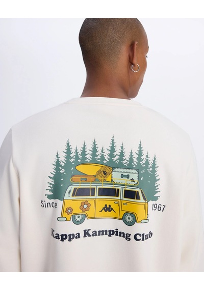 Kappa Authentic Authentic Graphik Pyke Unisex Sweatshirt-beyaz Beyaz