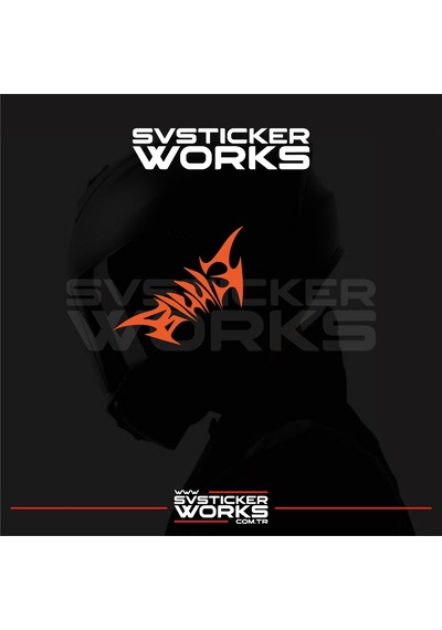 Billie Yazılı Kask Sticker Tüm Kasklar Uyumlu Tek Yön 1 Adet Turuncu