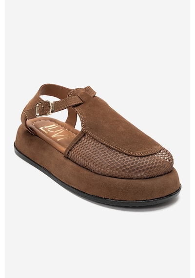 Luvi Shoes Lurelıa Taba Süet Hakiki Deri Fileli Kadın Sandalet