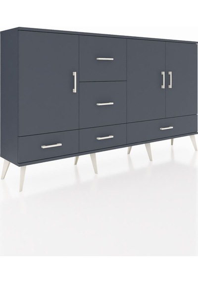 Arges Konsol 4 Raflı 5 Çekmeceli 3 Kapaklı 176x30x99 Antrasit-antrasit Antrasit - Antrasit Arges Konsol 4 Raflı 5 Çekmeceli 3 Kapaklı 176x30x99 Antrasit-antrasit Antrasit - Antrasit