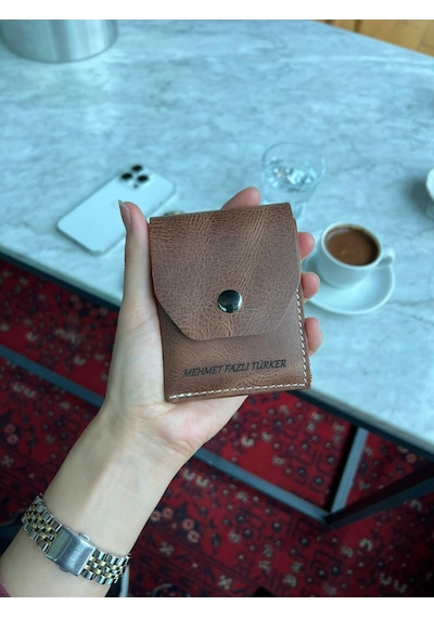 Mft Leather Hakiki Deri Çıtçıtlı Erkek Cüzdan Nova 5801 Taba