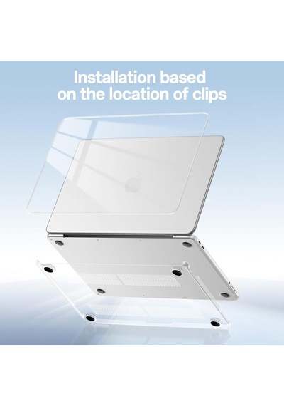 Apple Uyumlu MacBook Neo 13inç Case A18 Pro A3404 Kılıf Kristal Ön Arka Şeffaf Kapak Renksiz