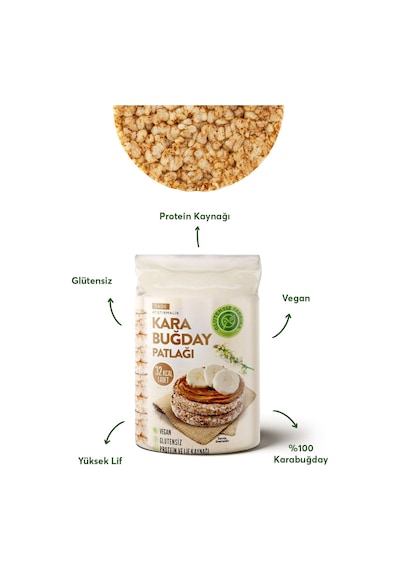 Glutensiz Fabrika Karabuğday Patlağı Sade 12 x 100 G
