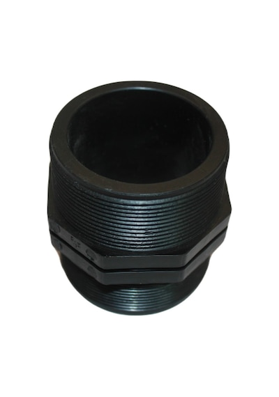 Technoplastic 2.5" x 2.5" Dişli Nipel – Erkek Erkek Bağlantı Parçası – Tarım, Bahçe Sulama, Su Tesisatı Uyumlu