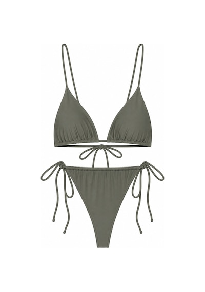 İpli Üçgen Bikini Takımı Haki