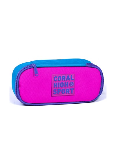 Coral High Sport Pembe Mavi İç Bölmeli Oval Kalem Çantası