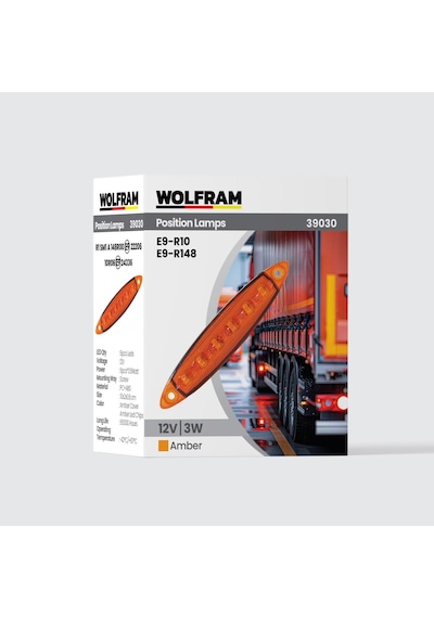 Wolfram Yan Pozisyon Lamba 6 Led Sarı E Belgeli 12v 3w