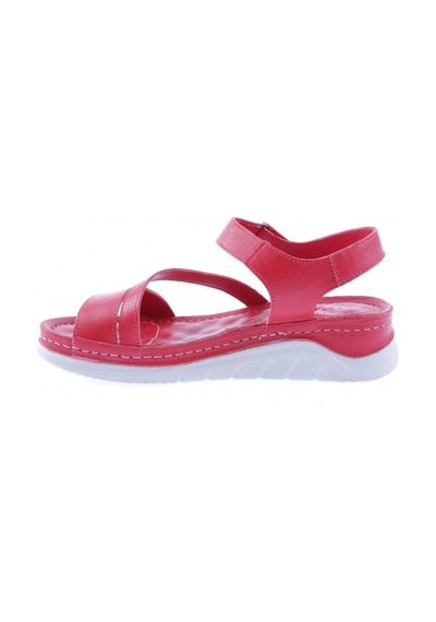 Dgn 6102 Kadın Yan Çapraz Bantlı Bilekten Bağlı Sandalet 6102-2106-R0766 Kırmızı