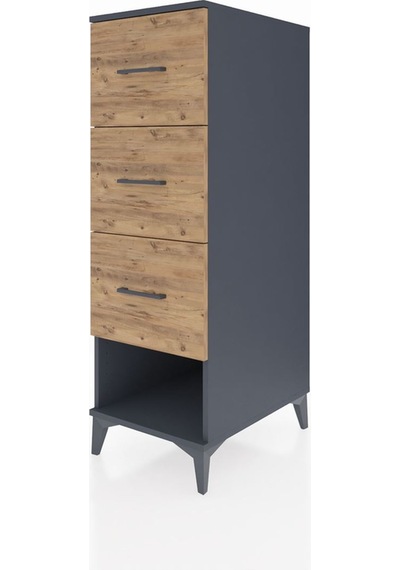 Kronos Dolap 3 Çekmeceli 44x59x134 Antrasit-çam Antrasit