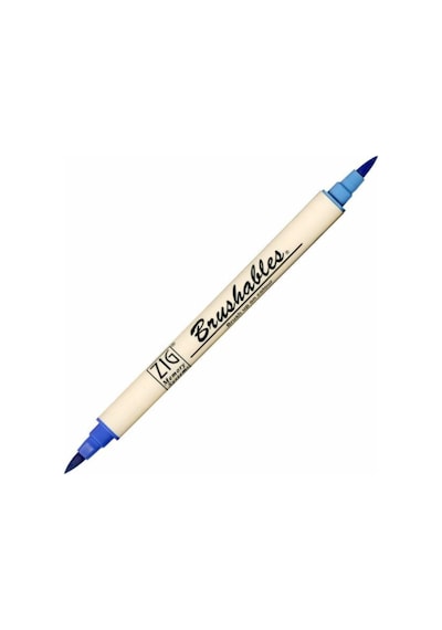 Zig Brushables 2 Renk Tonu Fırça Uçlu Marker Kalem 030 Pure   Blue