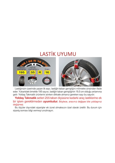 Yoldaş Takmatik 8'li Gold Takmatik Kar Zinciri Suv Ve Binek İçin